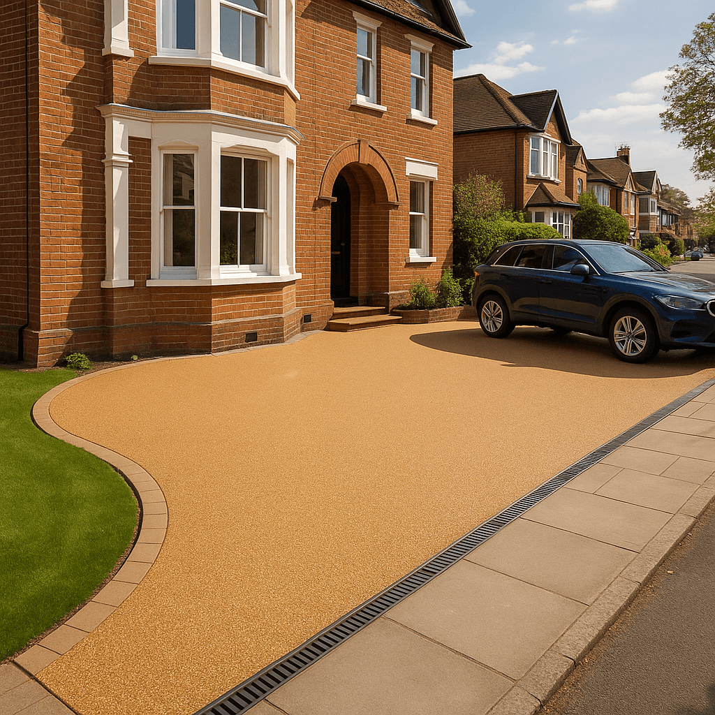 Resin bound driveway finish